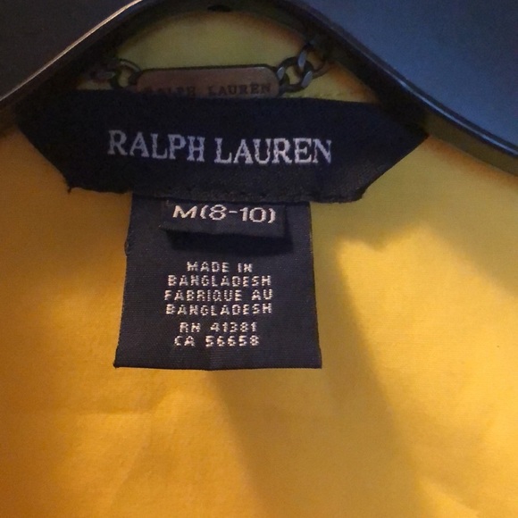 Girls’ Ralph Lauren Yellow Raincoat - Picture 3 of 4